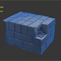 Wood And Stone Building Bricks Featuring Hollow Structure And Stacked Design 3d model