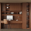 French Middle Style Bookcase 3d model