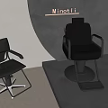 Elegant Black Leather Leisure Chairs With Sturdy Metal Frame And Comfortable Design