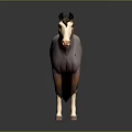 Gray And Brown Horse Figure With White Face And Legs On Dark Background