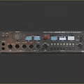Professional Audio Equipment With Wooden Panel Knobs Buttons And Blue Displays