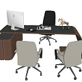 Modern Office Desk Boss Desk Computer Desk 3d model