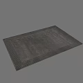 Modern Gray Square Rug With Detailed Textured Pattern And Soft Fabric Finish
