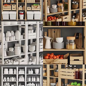 Modern Kitchen Supplies Storage Rack Bowl Chopsticks Bowl Dish Condiment Seasoning Oil 3d model