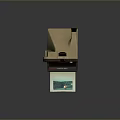 Retro Brown Polaroid Instant Camera With Photo Print Output And Classic Design