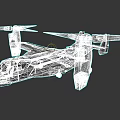 Detailed White 3D Tiltrotor Helicopter Model With Rotors Wings And Design