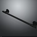 Sleek Black Metal Grab Bar With Wall Mounted Bases For Bathroom Safety