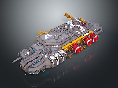 Modern Battleship Starship Space Battleship Sci-Fi Battleship 3d model