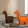 Leather Dinosaur Toy Dinosaur Stool 3d model