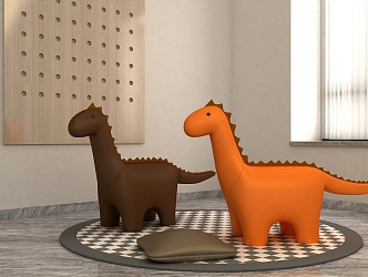 Leather Dinosaur Toy Dinosaur Stool 3d model