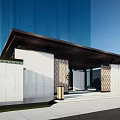 New Chinese-style Gate Community Gate Entrance Demonstration Zone Entrance 3d model