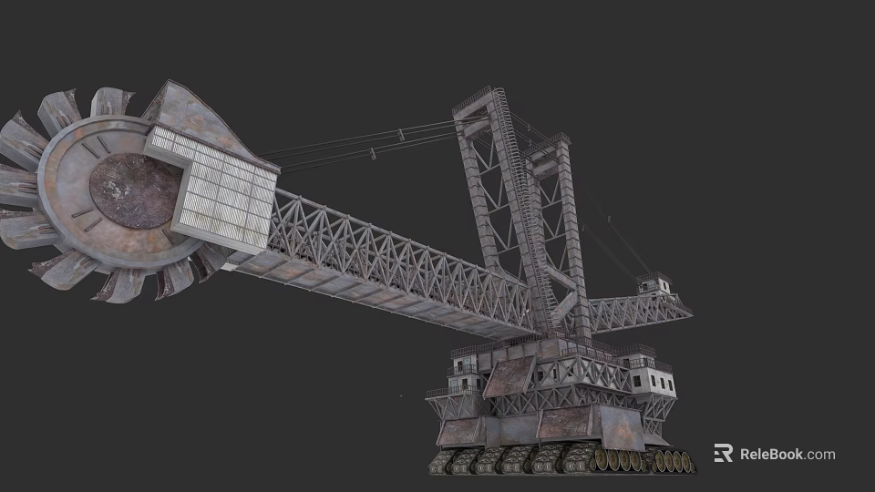 Industrial Equipment Giant Crawler Crane With Metal Structure Boom And Operator Cab 3d model 
