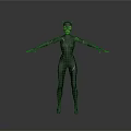 Catwoman In Black Bodysuit With Cat Ear Mask Arms Outstretched Against Gray Background
