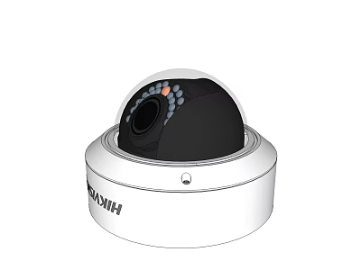 XUNOH Projection Monitoring Dome Camera With White Base Black Lens And Indicator Lights 3d model