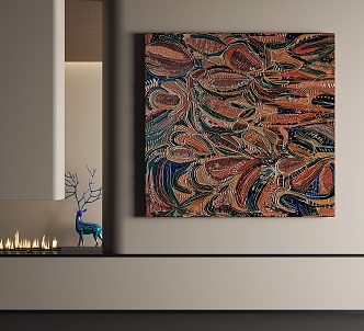 Modern abstract painting high-end art hanging painting texture painting frameless painting 3d model