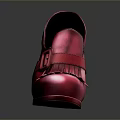 Shiny Red High Heels With Buckle Strap And Fringe Design For Women