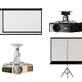Projection Monitoring Equipment With Ceiling Mounted Projectors And Tripod Screens