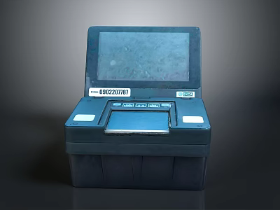 Modern Electronic Device With Digital Screen Control Panel And Input Slot 3d model