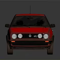Red Classic Volkswagen Golf With Black Trim And Silver Alloy Wheels
