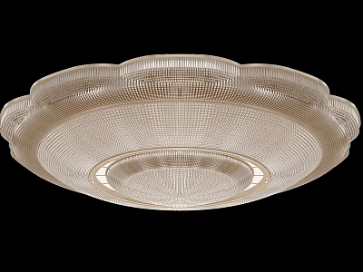 Elegant Flush Mount Ceiling Light With Intricate Patterned Design And Soft Warm Glow 3d model
