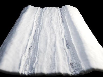 Snow Covered Road Surface With Visible Tire Tracks For Winter Maintenance Safety 3d model