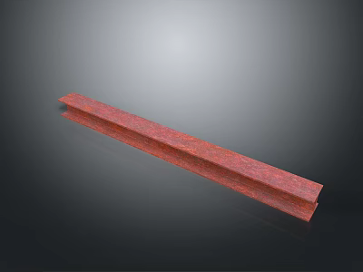 Red Long Strip Material With Textured Surface And Shiny Finish On Dark Background 3d model