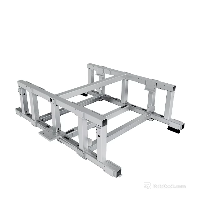 Industrial Heavy Duty Aluminum Metal Frame Support Structure With Stable Base 3d model 