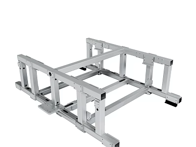 Industrial Heavy Duty Aluminum Metal Frame Support Structure With Stable Base 3d model