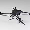 Black Quadcopter Drone With Stable Landing Gear And Rotating Propellers 3d model