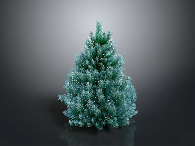 Green Artificial Christmas Tree With Festive Decor For Home Decoration 3d model