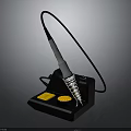 Professional Soldering Iron Station With Metal Tip Black Base And Yellow Pads