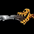 Silver Blade Sword With Golden Dragon Skeleton Design And Red Rope Hilt