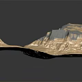 Realistic Garden Landscape Terrain Model with Rocky Hills Sandy Ground and Water Features