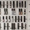 Modern fingerprint lock door handle cabinet door handle 3d model