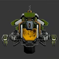 Sci Fi Style Green And Orange Fighter Jet Mechanics