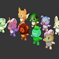 Cute Colorful Stuffed Animal Toys With Various Shapes Like Fox Dog Rabbit And Lion