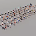 Group of Children Wearing Different Colorful Outfits Standing in Line Formation