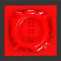 Red Square Condom Package With Sealed Edge And Circular Label Design 3d model
