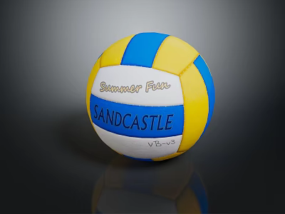 BANDCASTLE VB-605 Summer Fun Volleyball With Blue Yellow White Panels For Outdoor Sports 3d model