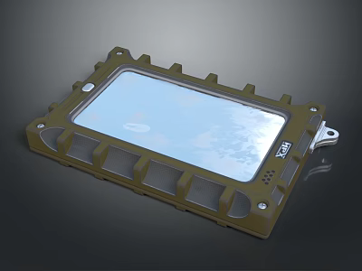 Rugged Industrial Display Panel With Durable High Strength Transparent Screen And Bolted Enclosure 3d model