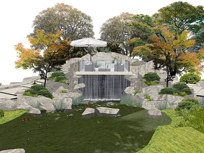 Modern Garden Landscape Garden Courtyard Landscape Garden Courtyard Plants Shrubs Waterscape rockery model