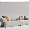 Modern double sofa multiplayer sofa 3d model