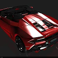 Red Convertible Sports Car With Sleek Design Front Headlights And Luxury Brand Logo