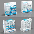 Vention White And Blue Multi Layered Display Shelves With Organized Tools Storage 3d model