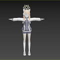 Anime Girl With Orange Hair Crown Blue And White Tracksuit Shorts White Socks Sneakers