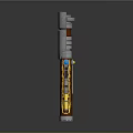 Futuristic Metallic Weapon With Sleek Design Silver Brown And Blue Accents
