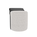 Modern Gray Fabric Stool With Black Backrest For Minimalist Home Decor