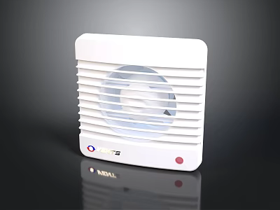 NOVA White Computer Cooling Fan with Desktop Ventilation Grille and Control Buttons 3d model