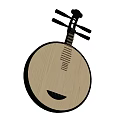 Handcrafted Traditional Pipa Musical Instrument with Artistic Drawing Tools and Supplies