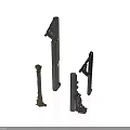 Black Industrial Mechanical Equipment With Various Shapes And Metal Brackets